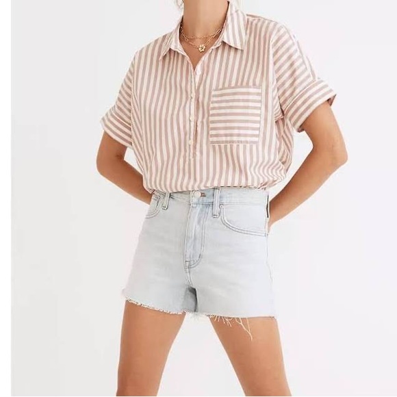 Madewell Relaxed Denim Shorts, Essen Wash - Picture 1 of 5